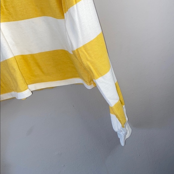 SO Yellow and White Polo Collar Crop Top - Picture 4 of 10